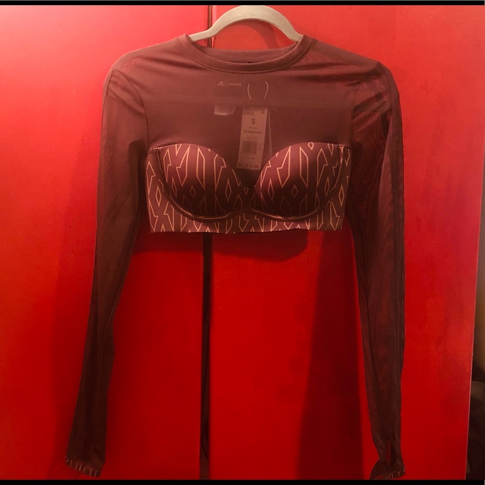 Ivy Park X Adidas Mesh Crop Top! Brown size S. New